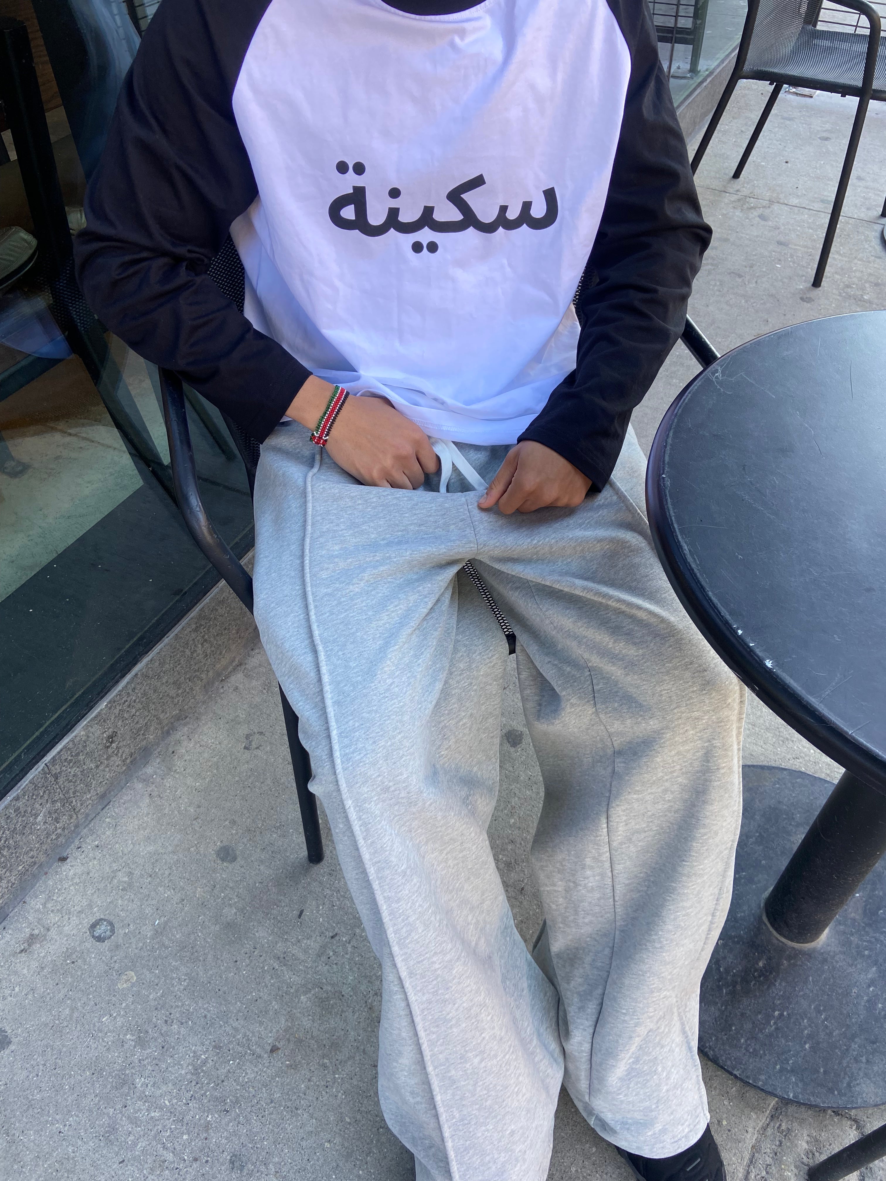 Black Arabic Longsleeve + Grey Serenity Sweatpants Serenity Toronto
