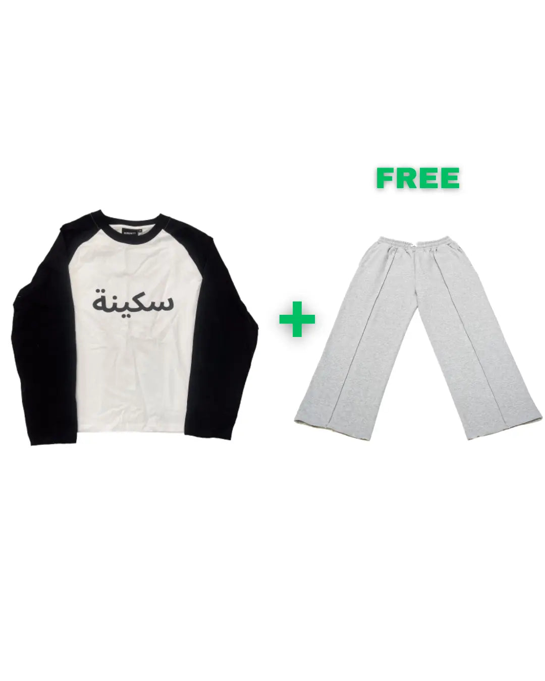 Black Arabic Longsleeve + Grey Serenity Sweatpants Serenity Toronto