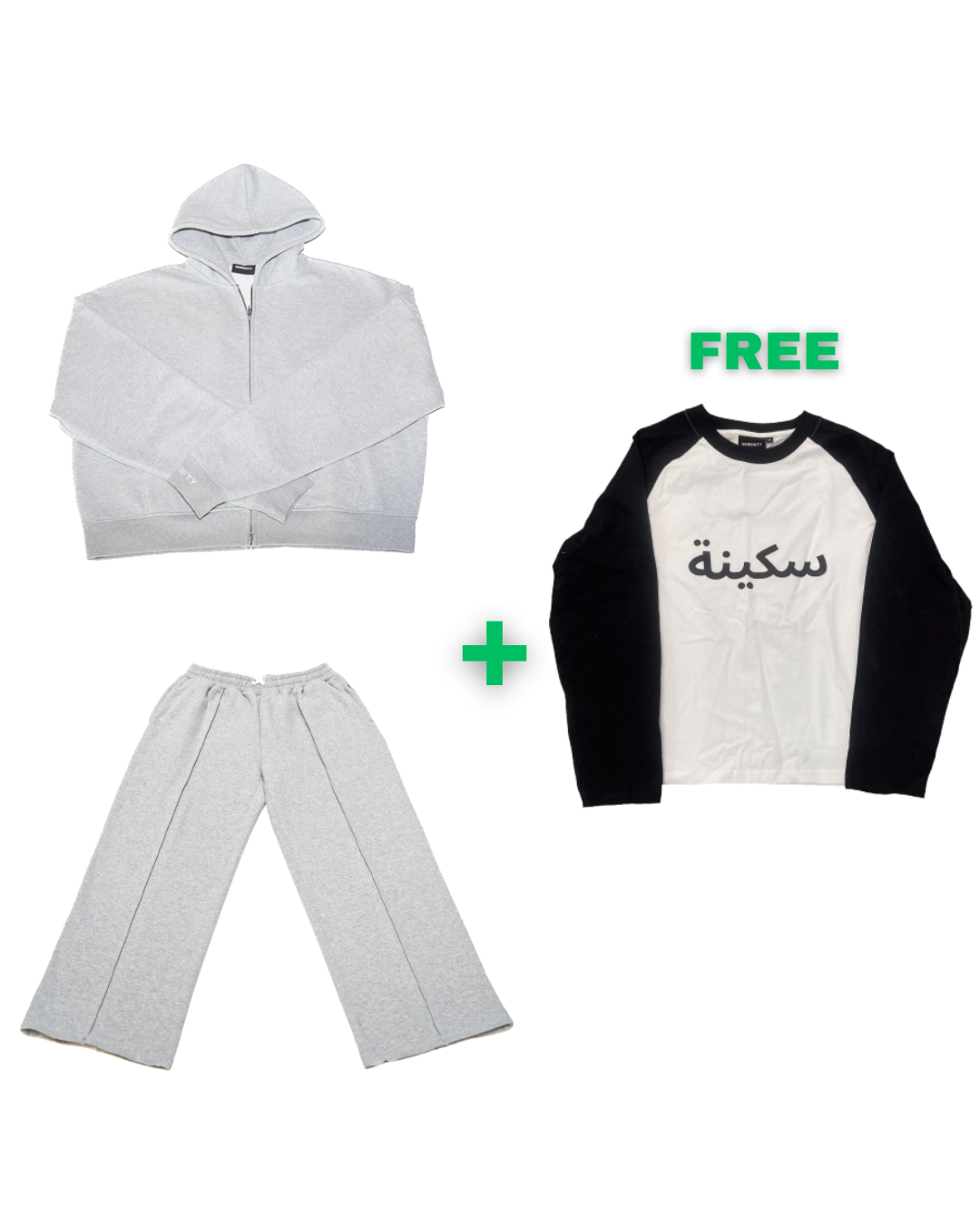 Grey Serenity Tracksuit + Black Arabic Longsleeve Serenity Toronto