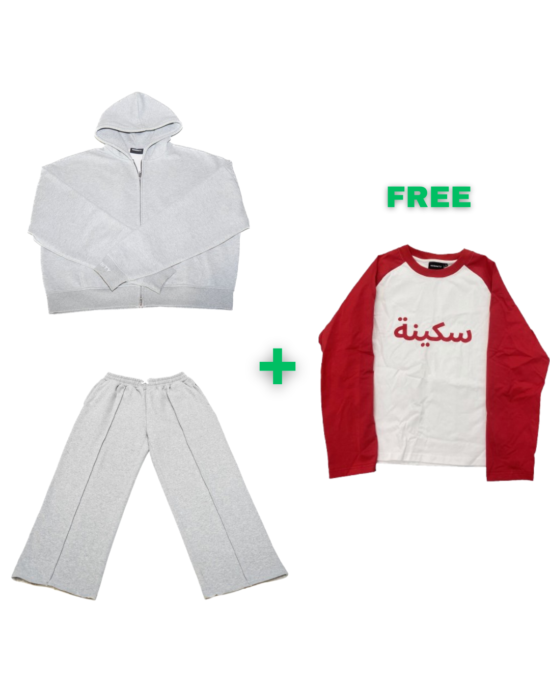 Grey Serenity Tracksuit + Red Arabic Longsleeve Serenity Toronto