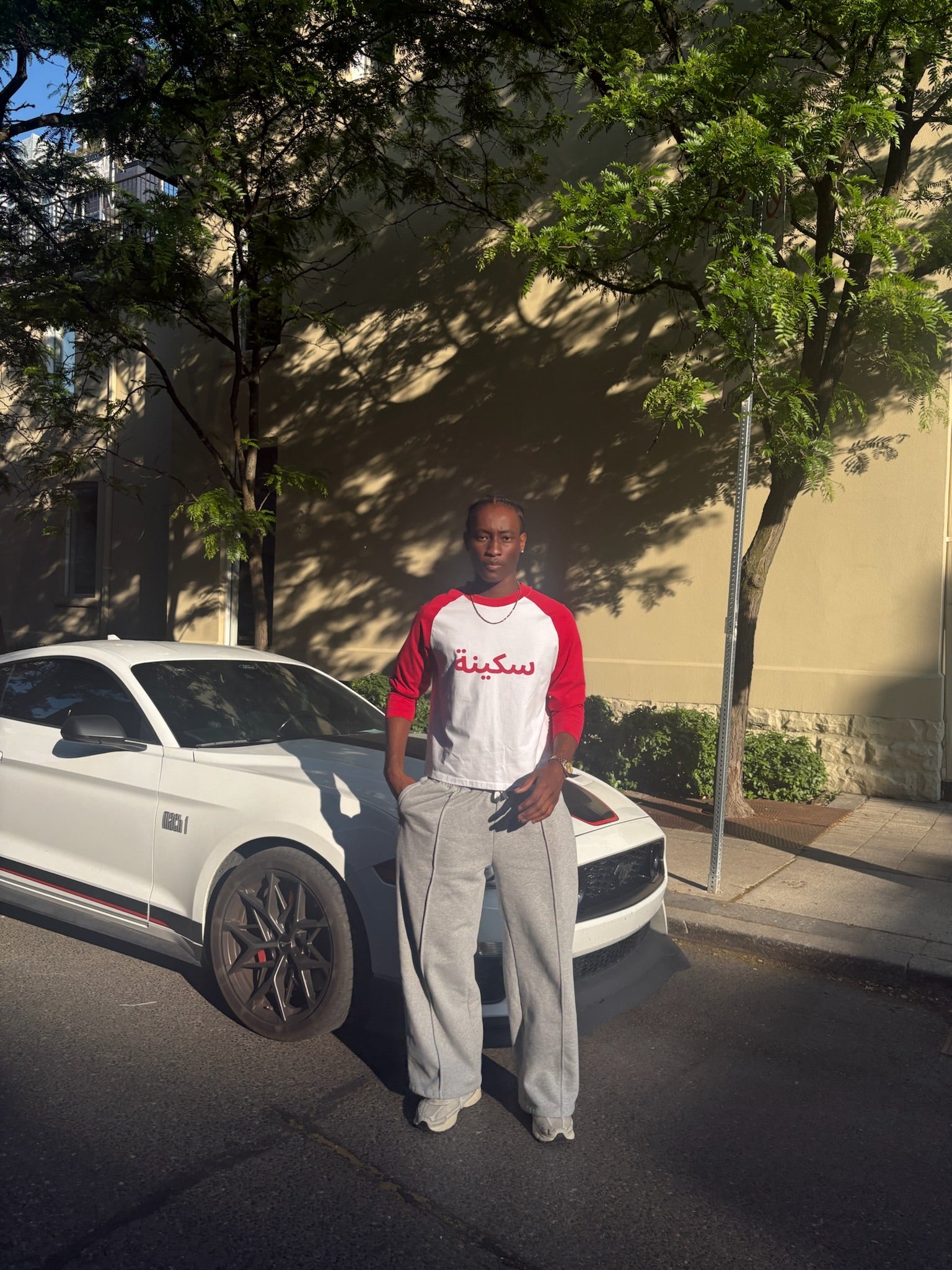 Red Arabic Longsleeve + Grey Serenity Sweatpants Serenity Toronto